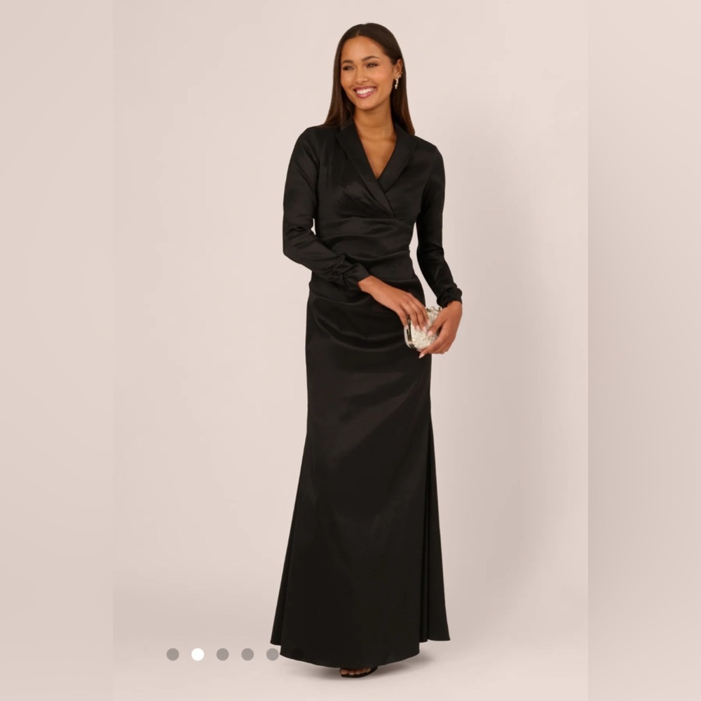 Adrianna Papell Black Long Sleeve Dress